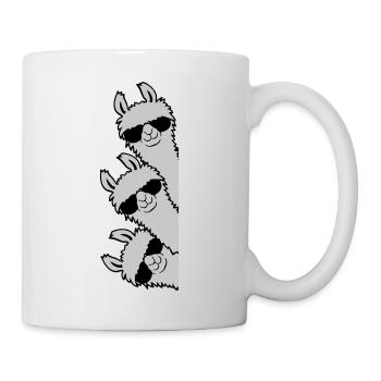 Cool Llamas Team Friends Crew look from the side - Mug - white - Right