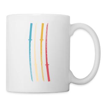 Samurai Japan Katana Ninja Sword retro vector 5 - Mug - white - Right