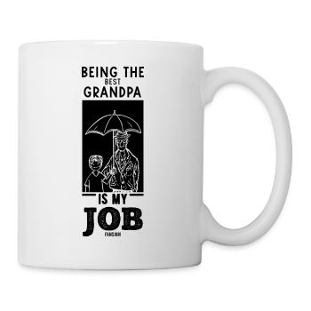 bester Opa mit Regenschirm Enkelkind - Tasse - Weiß - Rechts