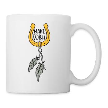 WUNSCH HUFEN PFERD TRÄUME PFERDEN WÜNSCHEN MOTIV - Tasse - Weiß - Rechts