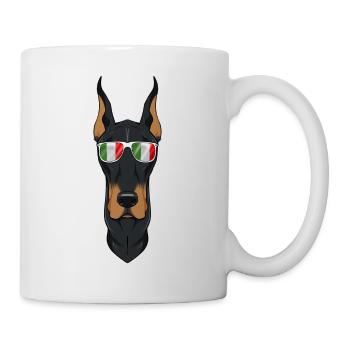 Doberman Italy Sunglasses I Italian Flag - Tasse - Weiß - Rechts