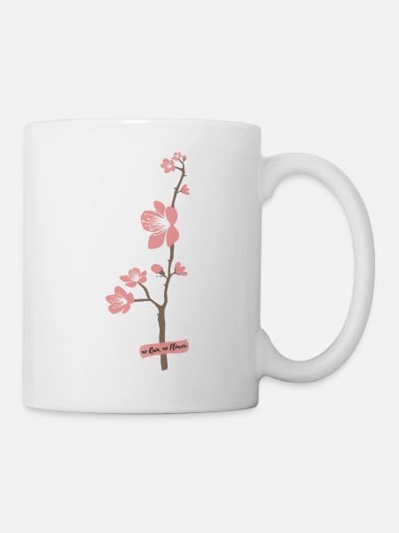 Cute Japanese Flower Pink Design - Mug - white