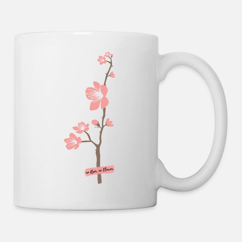 Cute Japanese Flower Pink Design - Mug - white