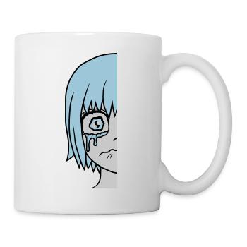 Half sad girl face - Mug - white - Right