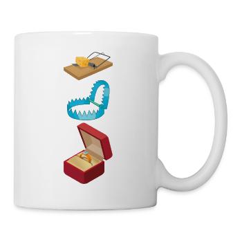 moderne Falle - Tasse - Weiß - Rechts