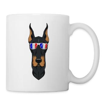 Doberman France Sunglasses I French Flag - Tasse - Weiß - Rechts
