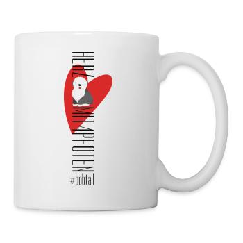 Herz mit vier Pfoten - Bobtail - Tasse - Weiß - Rechts