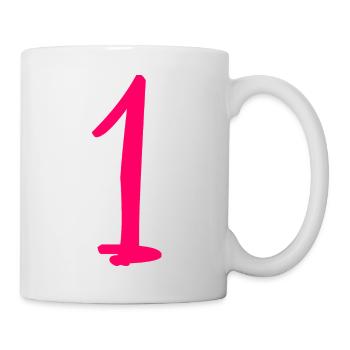 1 AN. 1er ANNIVERSAIRE. ANNIVERSAIRE 1 AN. ANNIV - Mug blanc - blanc - Droite