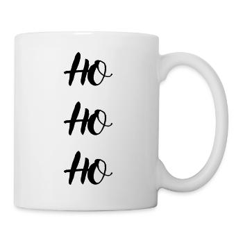 Ho Ho Ho – Minimalistisches Weihnachtsdesign - Tasse - Weiß - Rechts