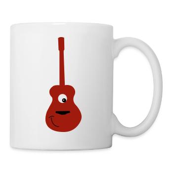guitare acoustique souriante - Mug blanc - blanc - Droite