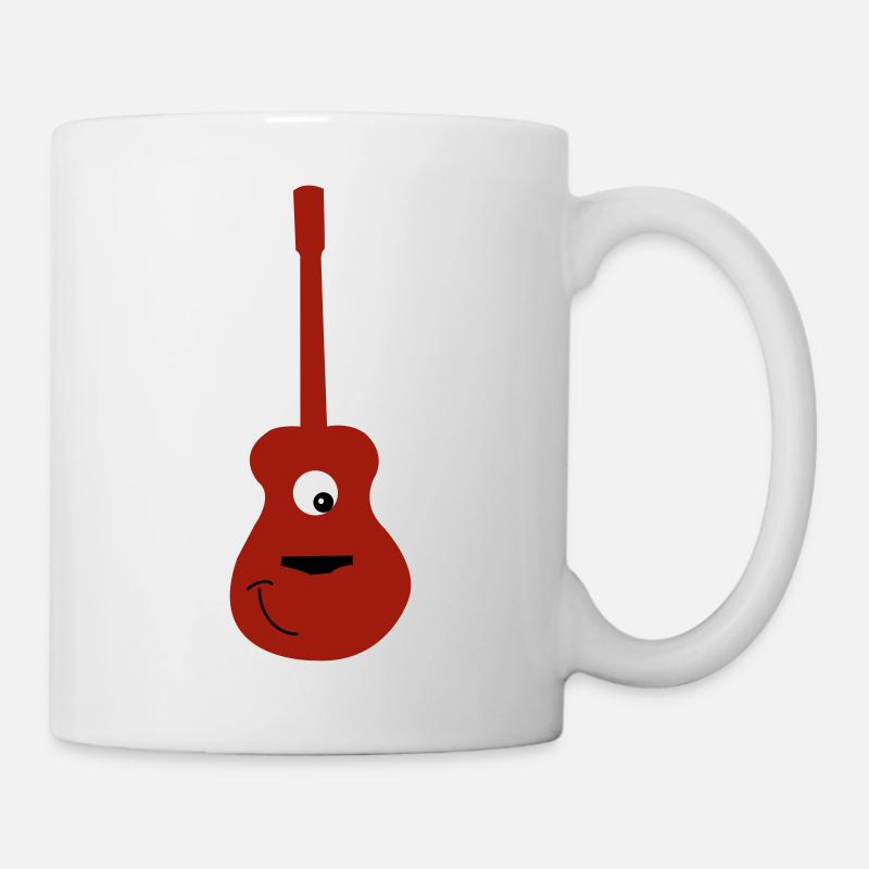 guitare acoustique souriante - Mug blanc - blanc
