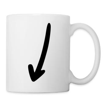 Pfeil Zeichnung Skizze schwarz - Tasse - Weiß - Rechts
