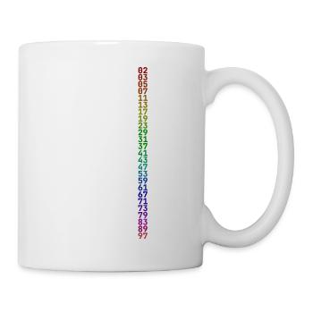 Primzahlen von 1 bis 100 für Hellfeld - Tasse - Weiß - Rechts