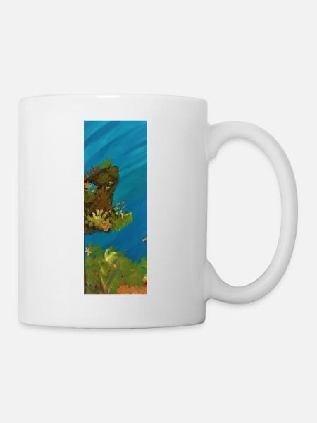 monster,höhle,tiefsee - Tasse - Weiß