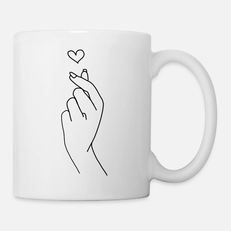 La main saisit le cœur - Mug blanc - blanc