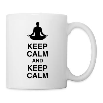 Ruhe bewahren und ruhig bleiben / Yoga / Meditation - Tasse - Weiß - Rechts