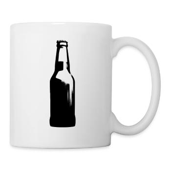 Einfach Bier | Silhouette einer Bierflasche - Tasse - Weiß - Rechts