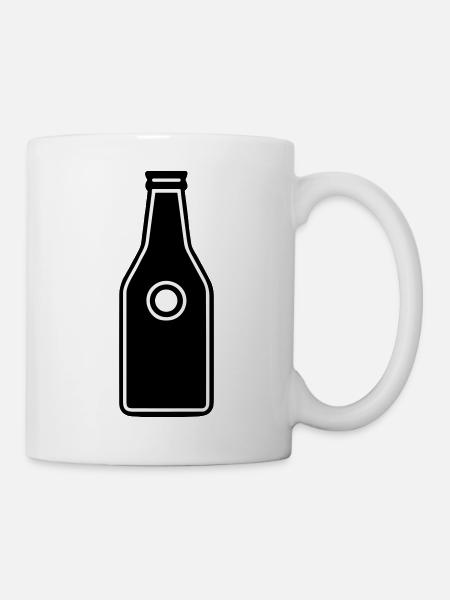 einfaches Piktogramm einer Flasche - Tasse - Weiß