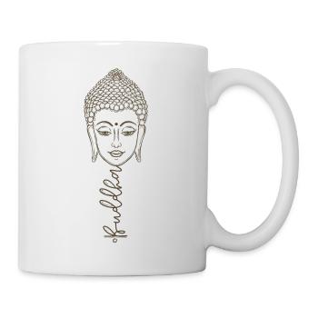 Buddha Schriftzug Buddha Kopf Buddha Spruch - Tasse - Weiß - Rechts