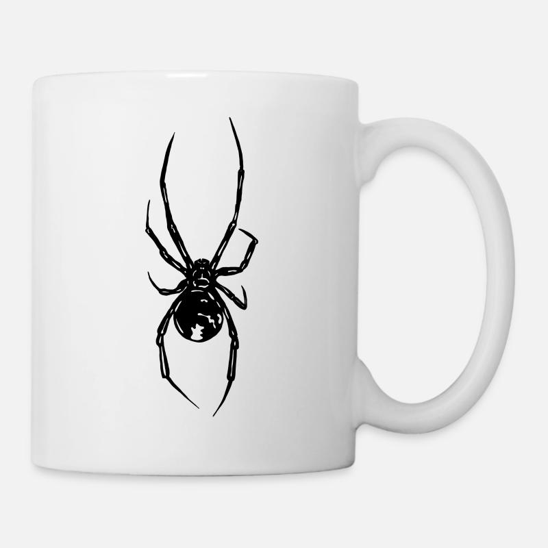Spinnenlinien Silhouette - Tasse - Weiß