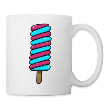 Crème glacée | Crème glacée rose rose bleu | Glace - Mug blanc - blanc - Droite