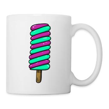 Crème glacée | Crème glacée à rayures vert violet | Glace - Mug blanc - blanc - Droite