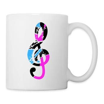 Musik Notenschlüssel Note Melodie Musiknote Sound - Tasse - Weiß - Rechts