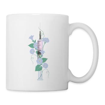 Rosa Blume Spritze - Tasse - Weiß - Rechts