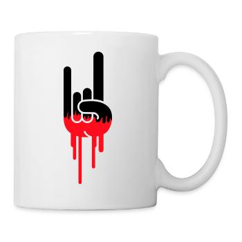 Heavy Metal Hard Rock Graffiti Horns Hand Gesture - Mug - white - Right