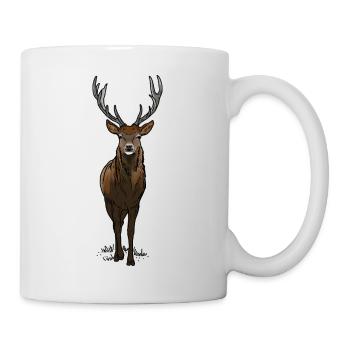 Hirsch mit Geweih - Tasse - Weiß - Rechts