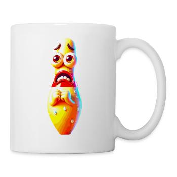 Ängstliche Kegel Bowling - Tasse - Weiß - Rechts