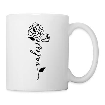 Valerie Name Vorname Namensblume - Tasse - Weiß - Rechts