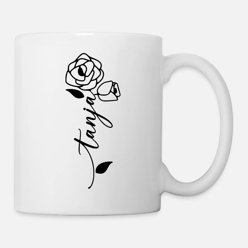 Tanja Nom Prénom Fleur - Mug blanc - blanc