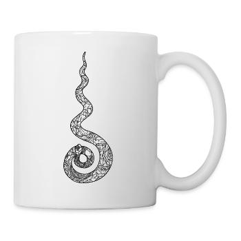 Flammende Schlange mit Blütenschuppen - Tasse - Weiß - Rechts