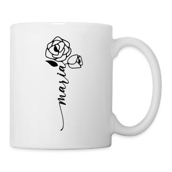Maria Nom Prénom Nom Fleur - Mug blanc - blanc - Droite