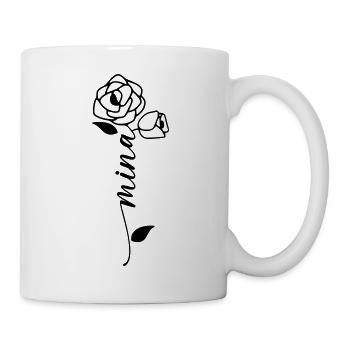 Mina Name Vorname Namensblume - Tasse - Weiß - Rechts