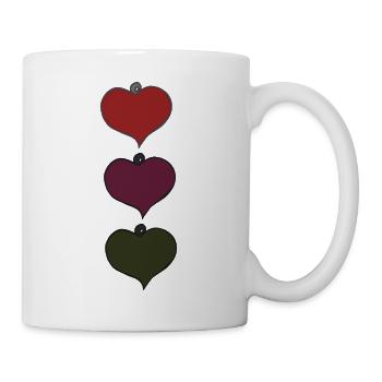 Heart pendant triple colorful - Mug - white - Right