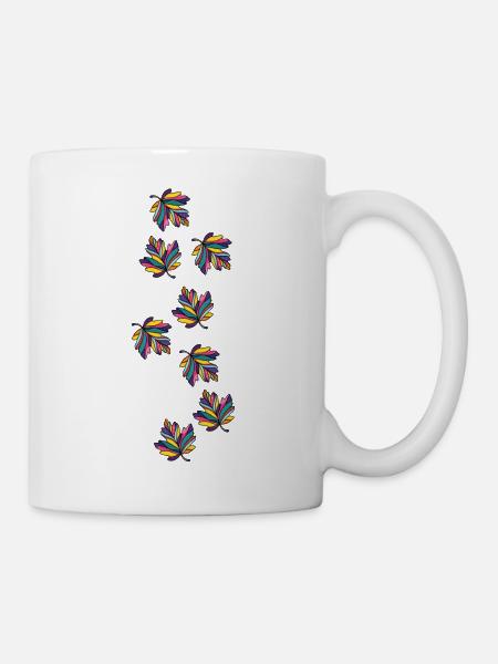 Blätter Herbst Bunt Ahorn - Tasse - Weiß