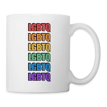 Lebendiges Regenbogen-LGBTQ-Pride-Design - Tasse - Weiß - Rechts