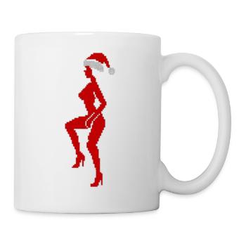 Silhouette mit Weihnachtsmütze - Tasse - Weiß - Rechts