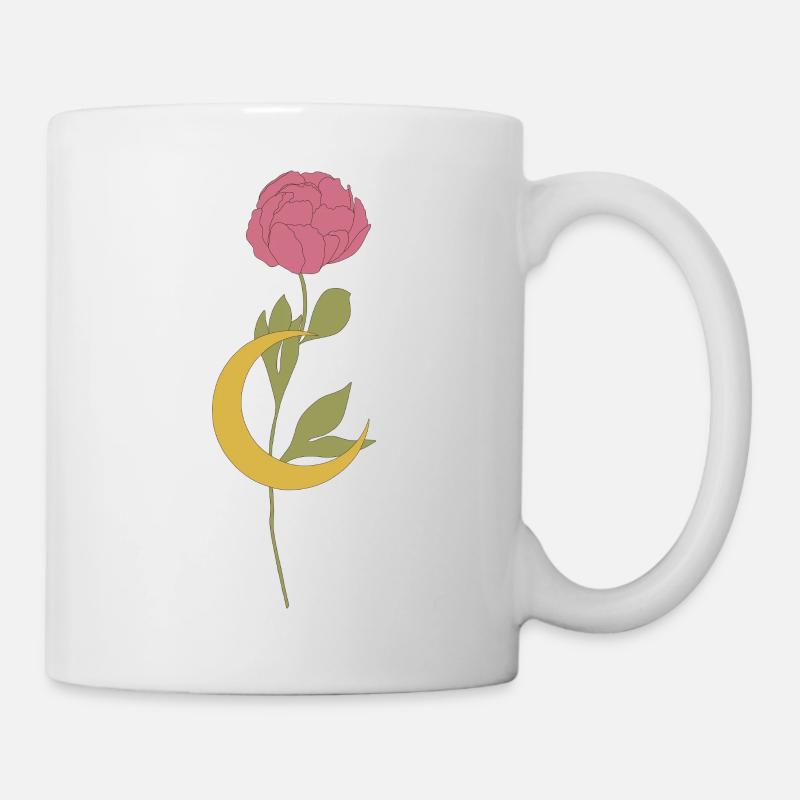 Elegant Floral Crescent - Mug - white