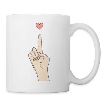 Finger Heart Hand Signals - Mug - white - Right