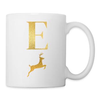Letter e golden deer - gift idea - Mug - white - Right
