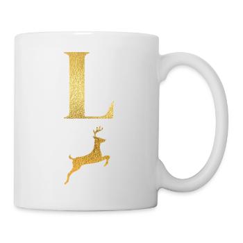 Letter l Golden Deer - Gift Idea - Mug - white - Right