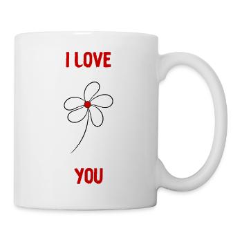 ICH LIEBE DICH. LIEBE DICH. WEIHNACHTEN. FROHE WEIHNACHTEN. HERZ. - Tasse - Weiß - Rechts