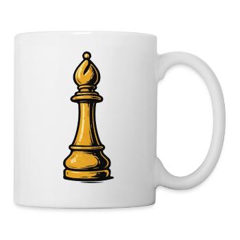 Goldener Läufer Schach-Icon - Tasse - Weiß - Rechts