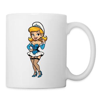 Blaue Gnomenfrau - Tasse - Weiß - Rechts