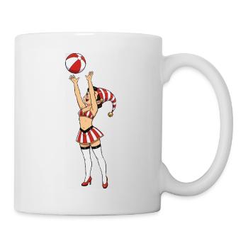 Leprechaun-Mädchen mit Ball - Tasse - Weiß - Rechts