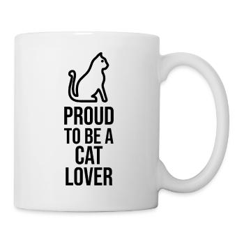 Proud to be a Cat Lover - Minimalist Line Art Icon - Mug - white - Right