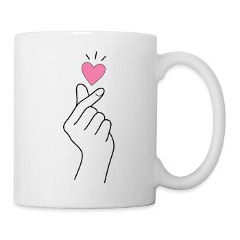 Cœur de doigt K-Pop - Mug blanc - blanc - Droite